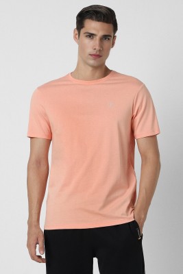 LOUIS PHILIPPE Solid Men Crew Neck Orange T-Shirt