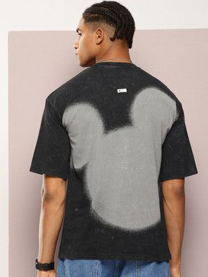 Kook N Keech Printed Men Round Neck Black T-Shirt