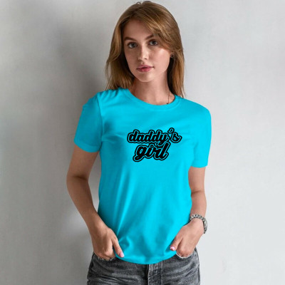 Smart Colors Printed Women Round Neck Blue T-Shirt