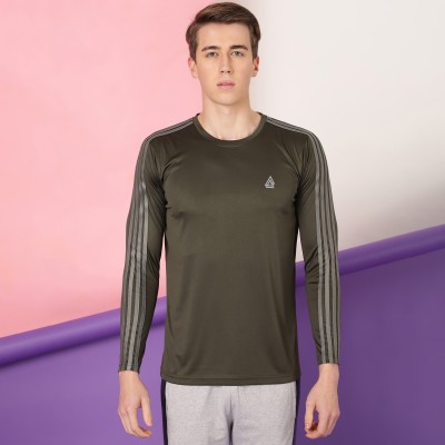 FTX Solid Men Round Neck Green T-Shirt