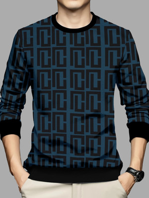 KAJARU Printed Men Round Neck Dark Green T-Shirt