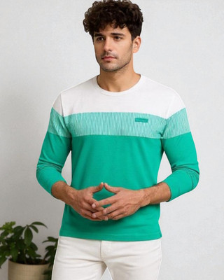 Autna Printed Men Round Neck Green T-Shirt