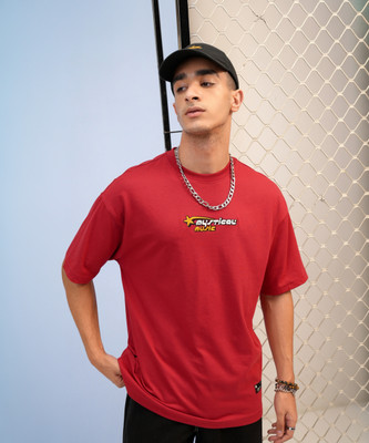 HIGHLANDER Printed Men Round Neck Red T-Shirt