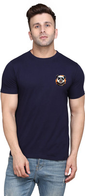 Blisstone Solid Men Round Neck Dark Blue T-Shirt