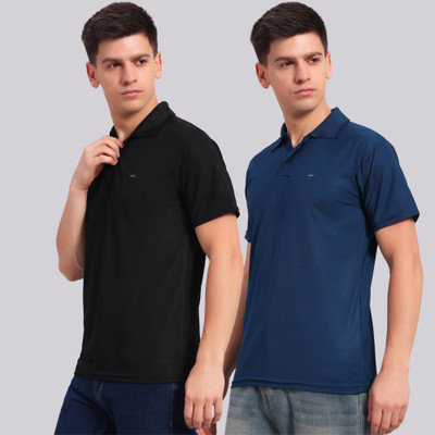 ZEPPI Solid Men Polo Neck Multicolor T-Shirt