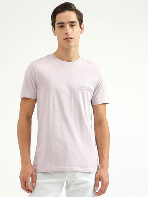 United Colors of Benetton Solid Men Round Neck Purple T-Shirt