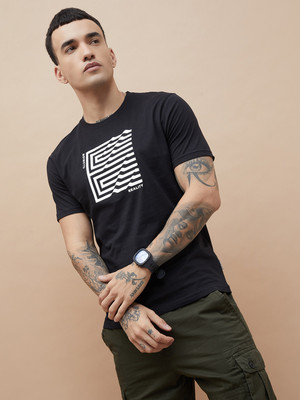 Fame Forever by Lifestyle Printed Men Round Neck Black T-Shirt