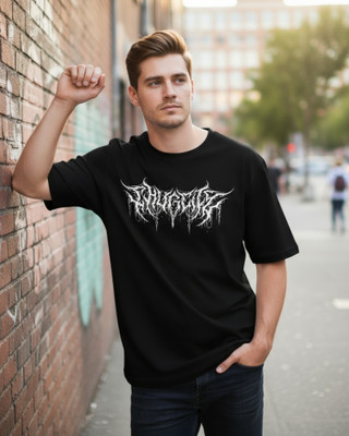 SIXTEENLINES Printed Men Round Neck Black T-Shirt