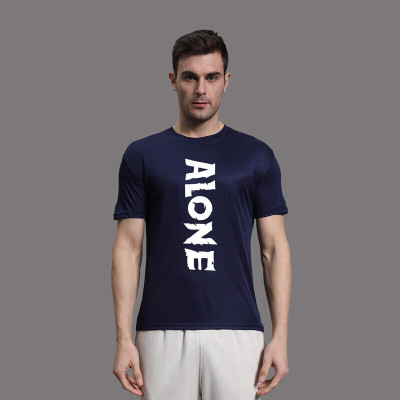 InkTees Printed Men Round Neck Dark Blue T-Shirt