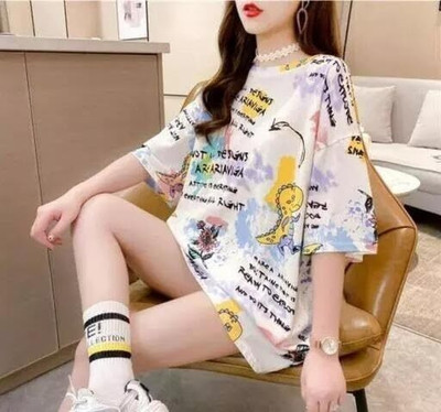 DOCTOR Printed Women Round Neck Multicolor T-Shirt