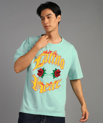 GLOBAL NOMAD Printed Men Round Neck Light Green T-Shirt