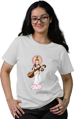 Tedhi Medhi Family Conversational, Printed, Self Design, Graphic Print Women Round Neck White T-Shirt