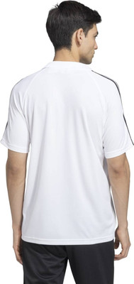 ADIDAS Printed Men Polo Neck White T-Shirt