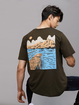 RIGO Printed Men Round Neck Green T-Shirt