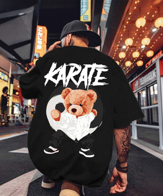 Jump Cuts Printed, Typography Men Round Neck Black T-Shirt