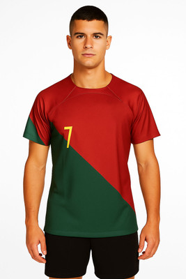 BUGOAT Printed Men Round Neck Red, Green T-Shirt