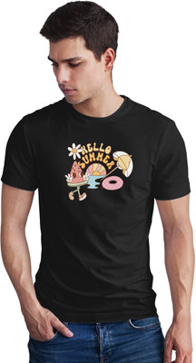 Seek Buy Love Printed Men Round Neck Black T-Shirt