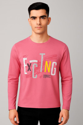 SAND PIPER Graphic Print Men Round Neck Pink T-Shirt