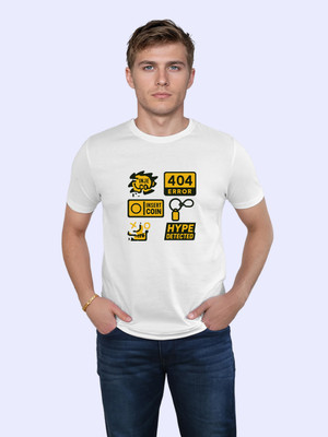 High on Soda Graphic Print Men Round Neck White T-Shirt