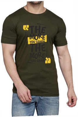 WOOSTRO Printed, Typography Men Round Neck Dark Green T-Shirt