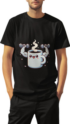 MABSL THREAD Printed Men Round Neck Reversible Black T-Shirt