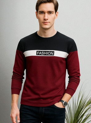 Autna Printed Men Round Neck Maroon T-Shirt