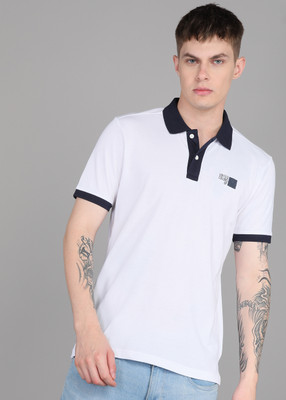 United Colors of Benetton Solid Men Polo Neck White T-Shirt