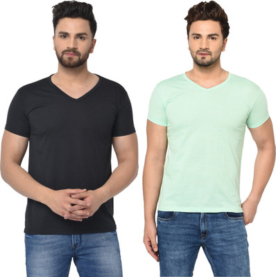 Tresna Fab Solid Men V Neck Multicolor T-Shirt