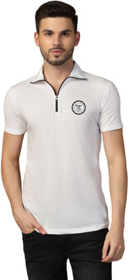 Lawful Casual Graphic Print Men Polo Neck White T-Shirt