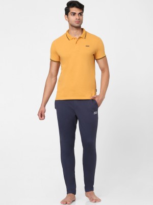 JACK & JONES Solid Men Polo Neck Yellow T-Shirt