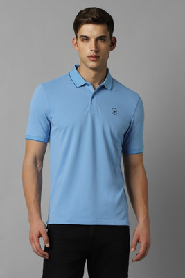 LOUIS PHILIPPE Solid Men Polo Neck Blue T-Shirt