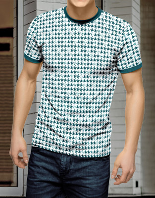 HouseOfCommon Printed Men Round Neck Dark Blue T-Shirt