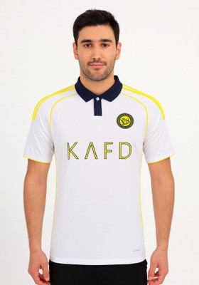 DOSTITCH Printed Men Polo Neck White T-Shirt