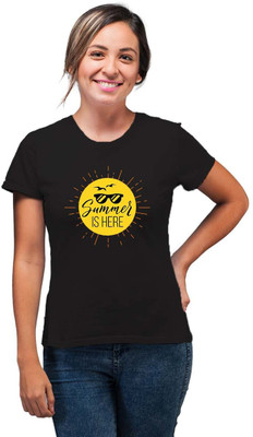 SmarTee Street Printed Women Round Neck Black T-Shirt