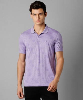 Allen Solly Self Design Men Polo Neck Purple T-Shirt