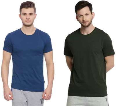 VAN HEUSEN Solid Men Round Neck Multicolor T-Shirt