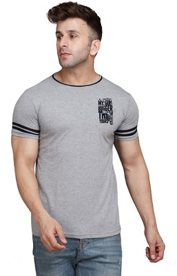 tfurnish Printed Men Round Neck Silver T-Shirt