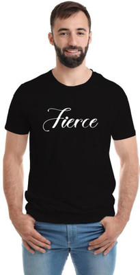 SmarTee Street Typography Men Round Neck Black T-Shirt