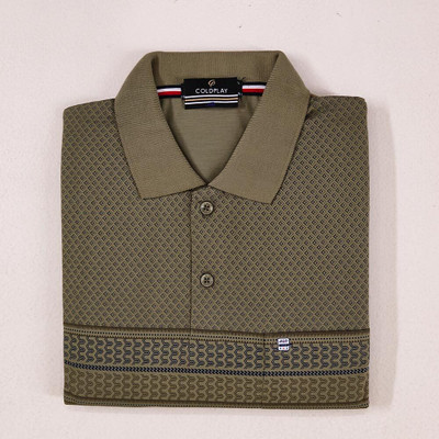 COLORTRAIT Solid Men Polo Neck Green T-Shirt