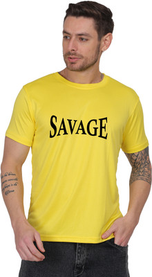 Joyfulmoments Typography Men Round Neck Yellow T-Shirt