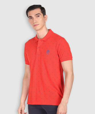 U.S. POLO ASSN. Printed Men Polo Neck Red T-Shirt