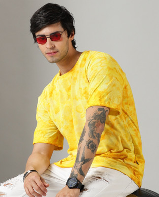 Diversify Printed Men Round Neck Yellow T-Shirt