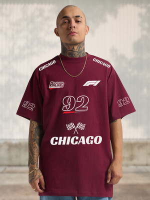 Cool Plus Graphic Print Men Round Neck Maroon T-Shirt