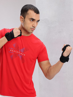 HRX by Hrithik Roshan Printed Men Round Neck Red T-Shirt