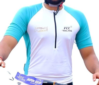 FCC RACING Solid Men Round Neck White T-Shirt