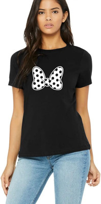Nilan Tees Wear Printed Women Round Neck Black T-Shirt