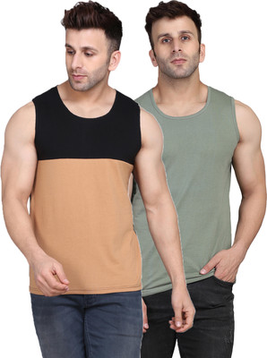 SLOWLORIS Colorblock Men Scoop Neck Multicolor T-Shirt