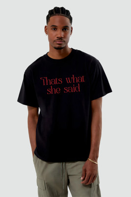 backbenchers Typography Men Round Neck Black T-Shirt