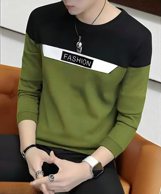 Autna Solid Men Round Neck Dark Green T-Shirt