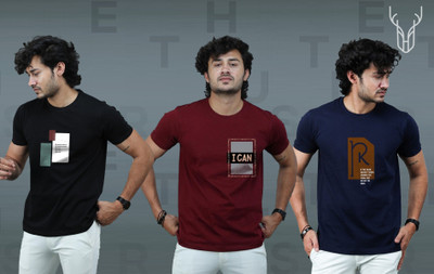 t-hustler Graphic Print Men Round Neck Maroon T-Shirt